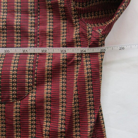 Cinch Men's Large Long Sleeve Print Button Up Western Shirt Red/Tan - Picture 5 of 6